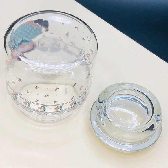 Vintage 1988 Country Kitty Cat Doll Apothecary Glass Jar and Bubble Lid - Picture 8 of 10